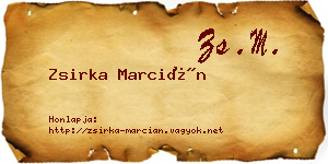 Zsirka Marcián névjegykártya